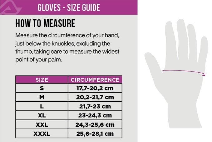 Acerbis glove size chart