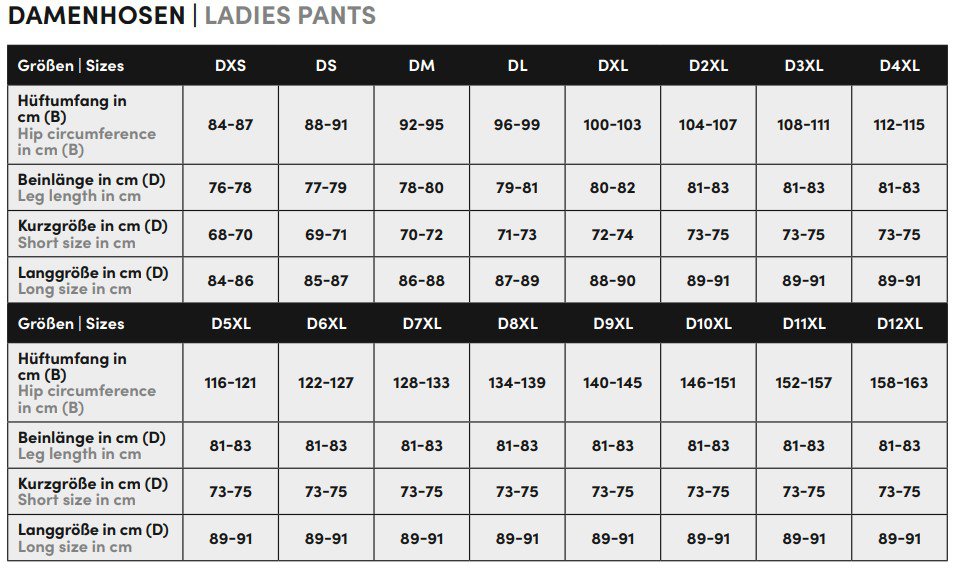 gms women pants size chart